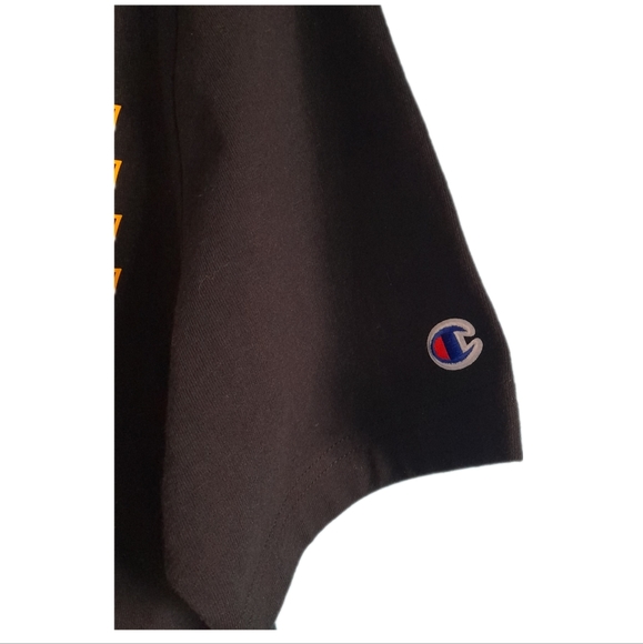 CHAMPION T-SHIRT COLO BLACK 100% COTTON - Picture 2 of 4